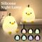 Cute Pear Duck Night Light 7Color Touch Control USB Rechargeable Silicone Lamp 0