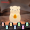 Cute Pear Duck Night Light 7Color Touch Control USB Rechargeable Silicone Lamp 3