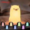 Cute Pear Duck Night Light 7Color Touch Control USB Rechargeable Silicone Lamp 7