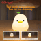 Cute Pear Duck Night Light 7Color Touch Control USB Rechargeable Silicone Lamp 8