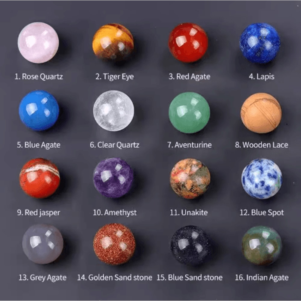 Natural Crystal Sphere Set Amethyst Rose Quartz Healing Gemstone Balls For Home Decor 0