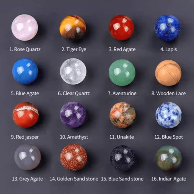 Natural Crystal Sphere Set Amethyst Rose Quartz Healing Gemstone Balls For Home Decor 0