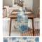 Blue Hydrangea Eucalyptus Table Runner Elegant Floral Farmhouse Wedding Decor 3