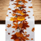 Thanksgiving Pumpkin Linen Table Runner Autumn Harvest Maple Leaf Table Decor 1