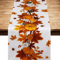 Thanksgiving Pumpkin Linen Table Runner Autumn Harvest Maple Leaf Table Decor 1