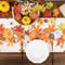 Thanksgiving Pumpkin Linen Table Runner Autumn Harvest Maple Leaf Table Decor 0
