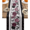 Halloween Skull Rose Linen Table Runner Gothic Crow Floral Party Table Decor 1