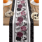 Halloween Skull Rose Linen Table Runner Gothic Crow Floral Party Table Decor 1