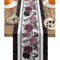 Halloween Skull Rose Linen Table Runner Gothic Crow Floral Party Table Decor 0