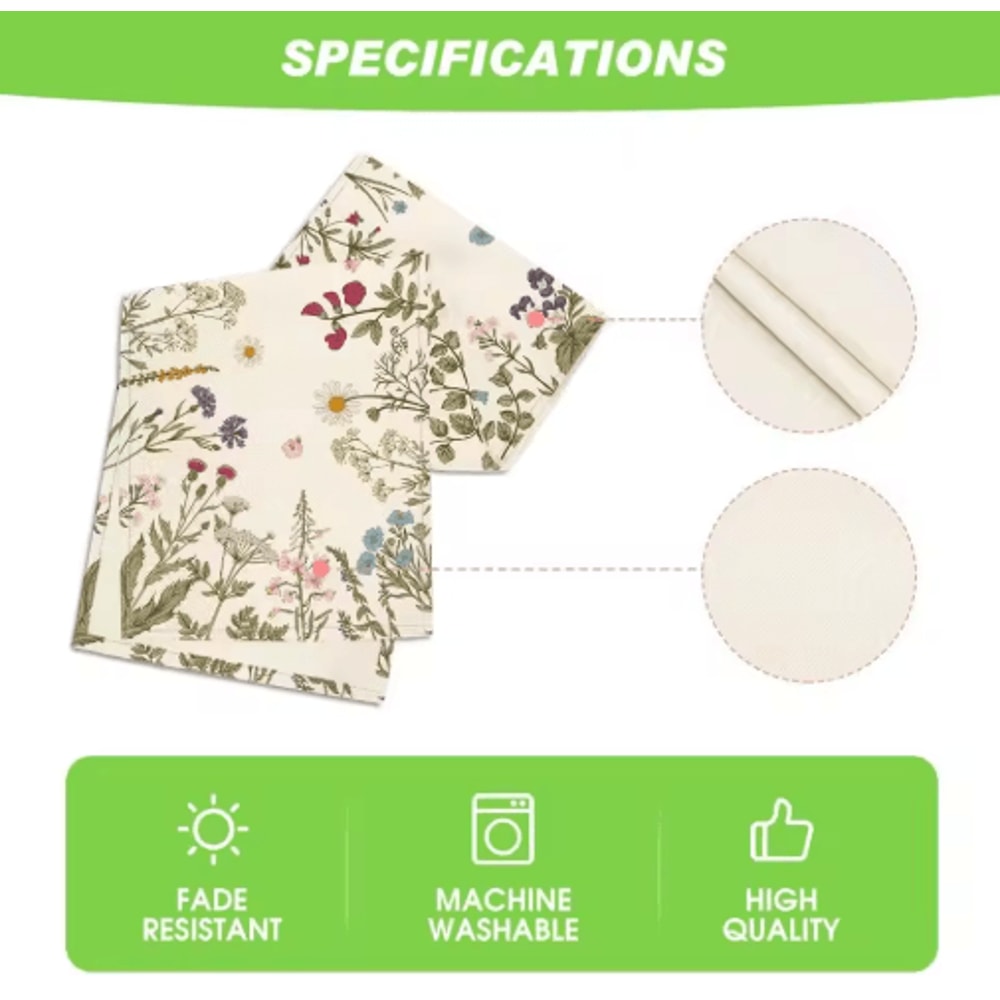 Spring Daisy Linen Table Runner Fresh Floral Farmhouse Wedding Table Decor 2