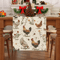 Farmhouse Rooster Wildflower Linen Table Runner Rustic Country Kitchen Table Decor 0