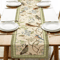 Vintage Floral Bird Linen Table Runner Farmhouse Summer Garden Dining Decor 1