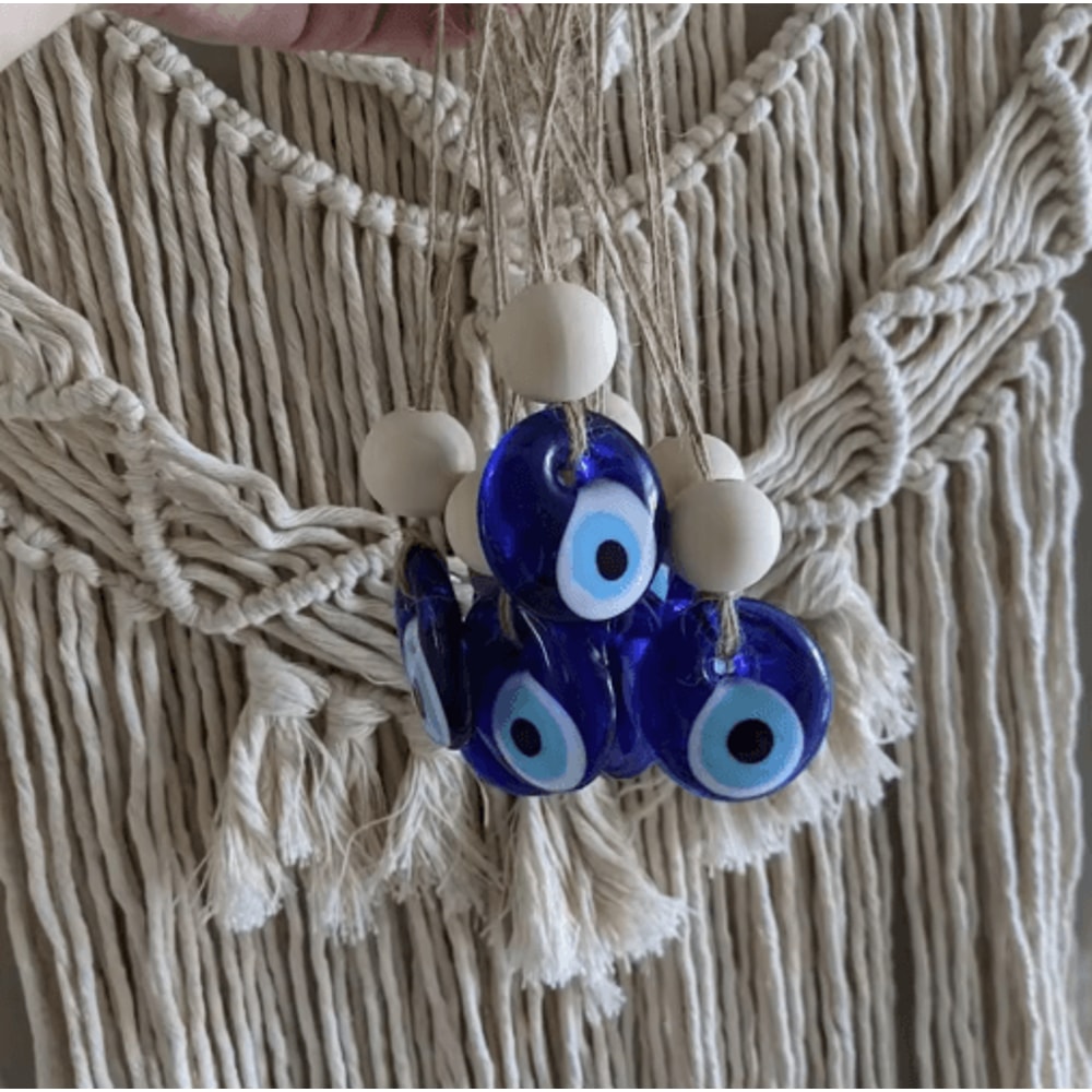 Turkish Evil Eye Wall Hanging Blue Glass Protection Charm Home Decor 2