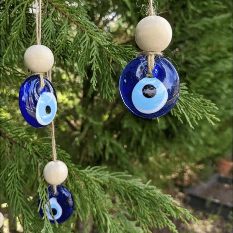 Turkish Evil Eye Wall Hanging Blue Glass Protection Charm Home Decor 0