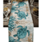 Nautical Sea Turtle Starfish Linen Table Runner Coastal Beach House Table Decor 1