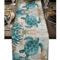 Nautical Sea Turtle Starfish Linen Table Runner Coastal Beach House Table Decor 0
