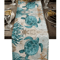 Nautical Sea Turtle Starfish Linen Table Runner Coastal Beach House Table Decor 0