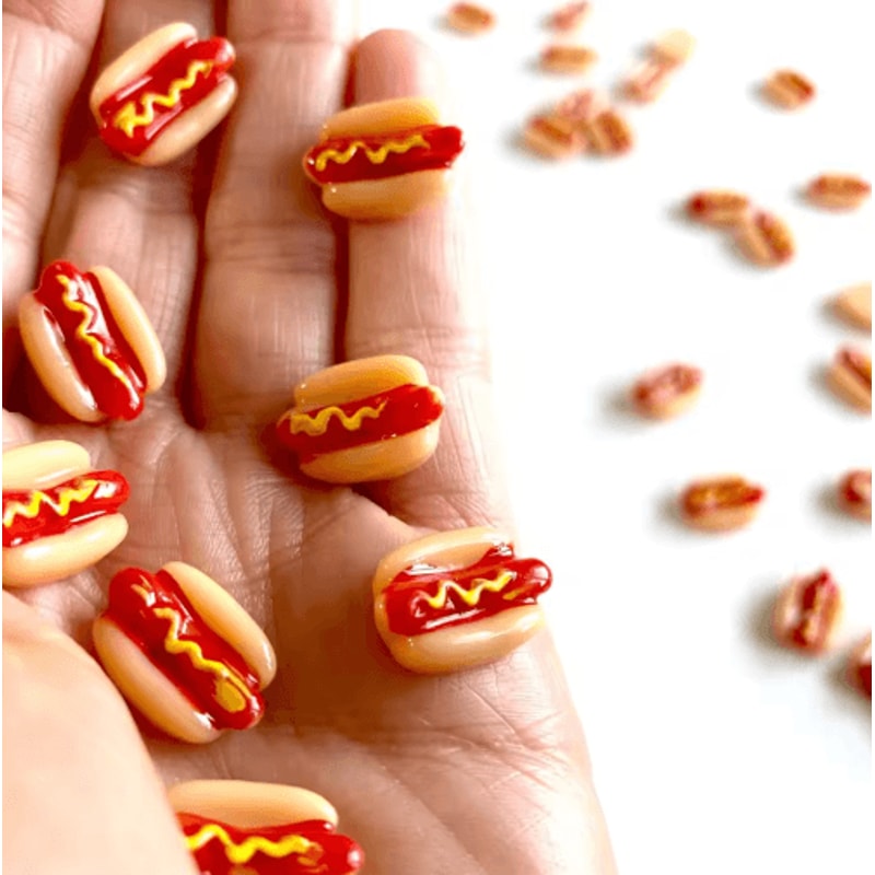 Kawaii Mini Hotdog Resin Set Cute Fake Food Dollhouse DIY Craft Miniatures 510pcs 3