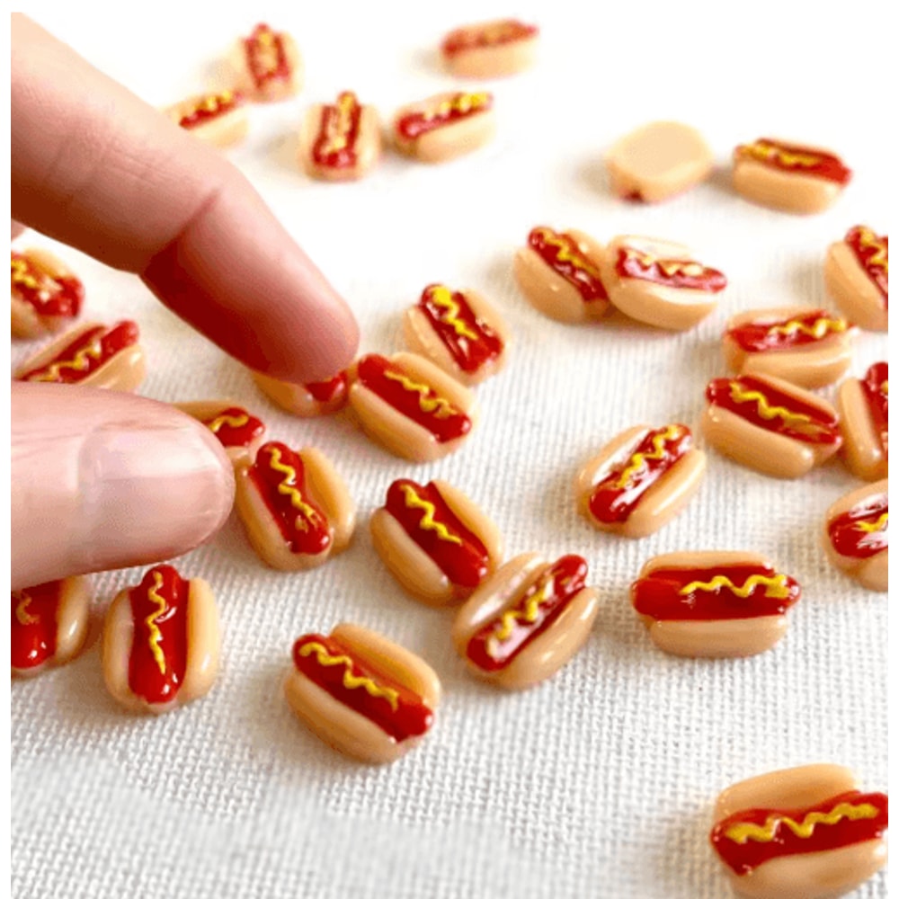 Kawaii Mini Hotdog Resin Set Cute Fake Food Dollhouse DIY Craft Miniatures 510pcs 4