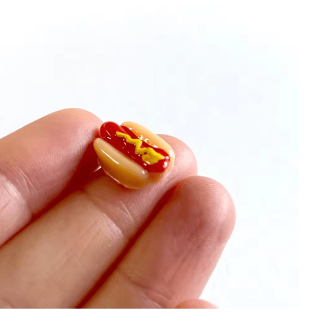 Kawaii Mini Hotdog Resin Set Cute Fake Food Dollhouse DIY Craft Miniatures 510pcs 5