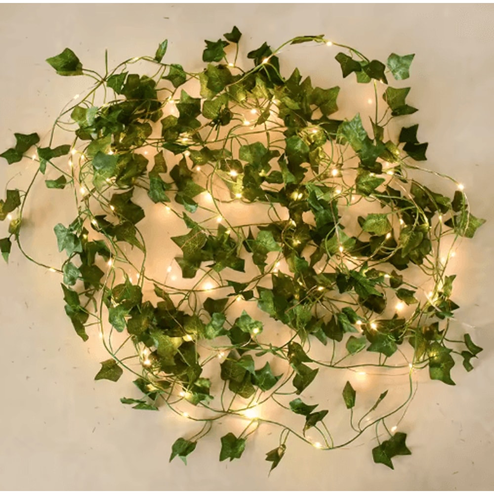 LED Ivy Vine String Lights Artificial Green Garland Fairy Lights For Bedroom Event Decor 7