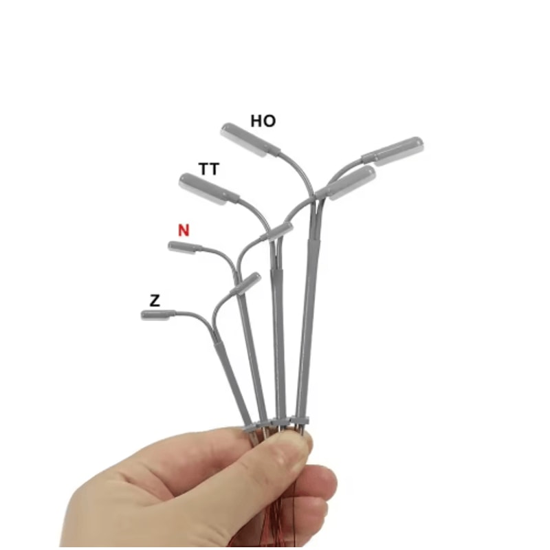 5 Piece Mini LED Street Lamp Set 1 160 Scale Model Train Miniature Garden Lighting 3