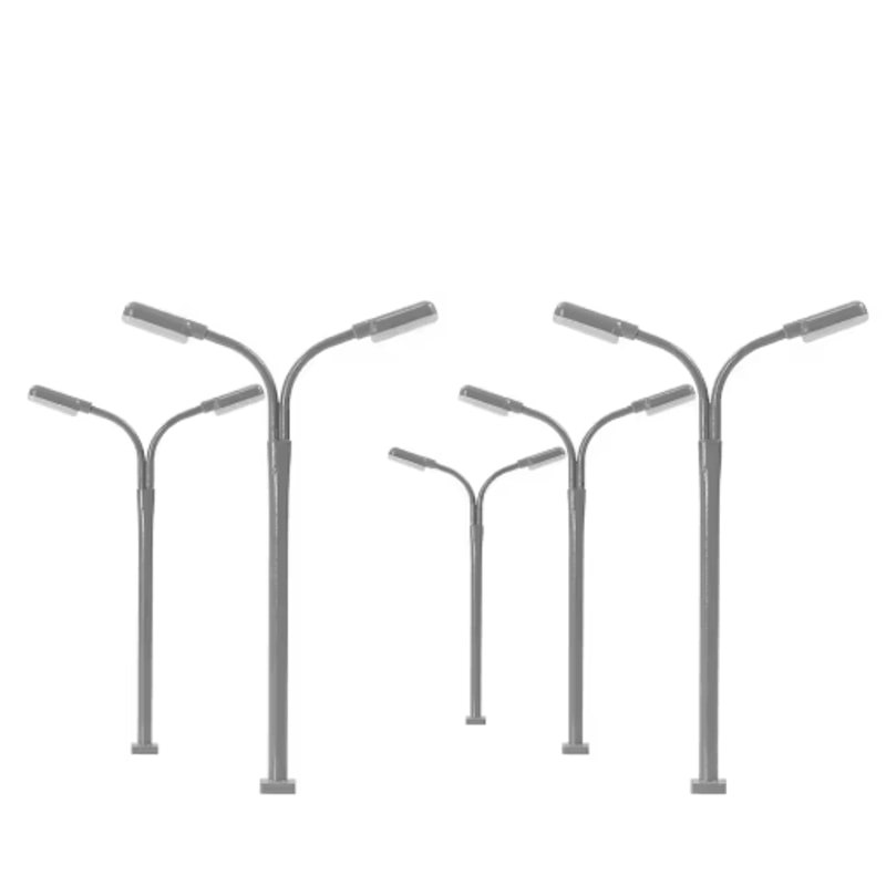 5 Piece Mini LED Street Lamp Set 1 160 Scale Model Train Miniature Garden Lighting 5