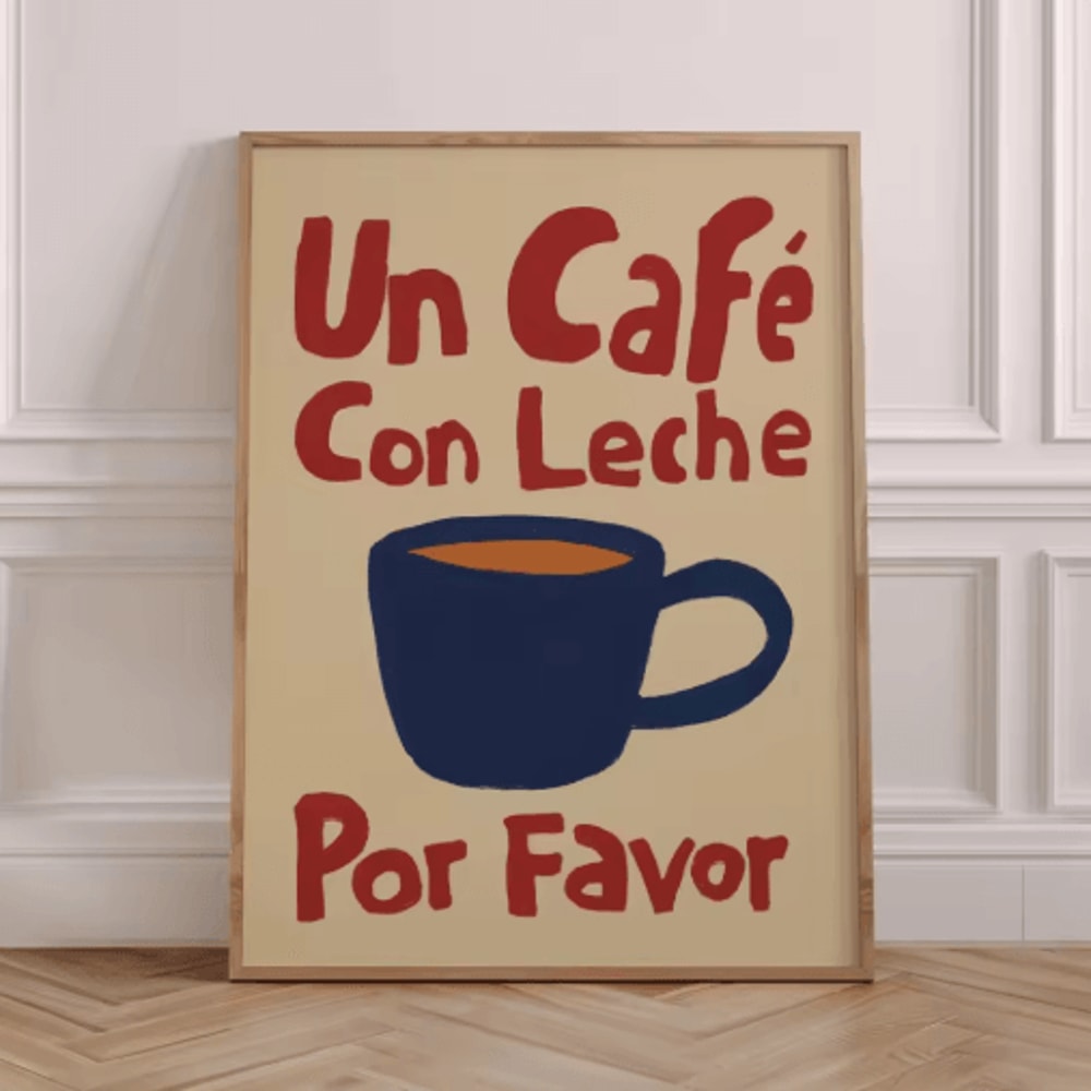 But First Cafecito Minimalist Spanish Quote Canvas Modern Coffee Bar Wall Decor 16