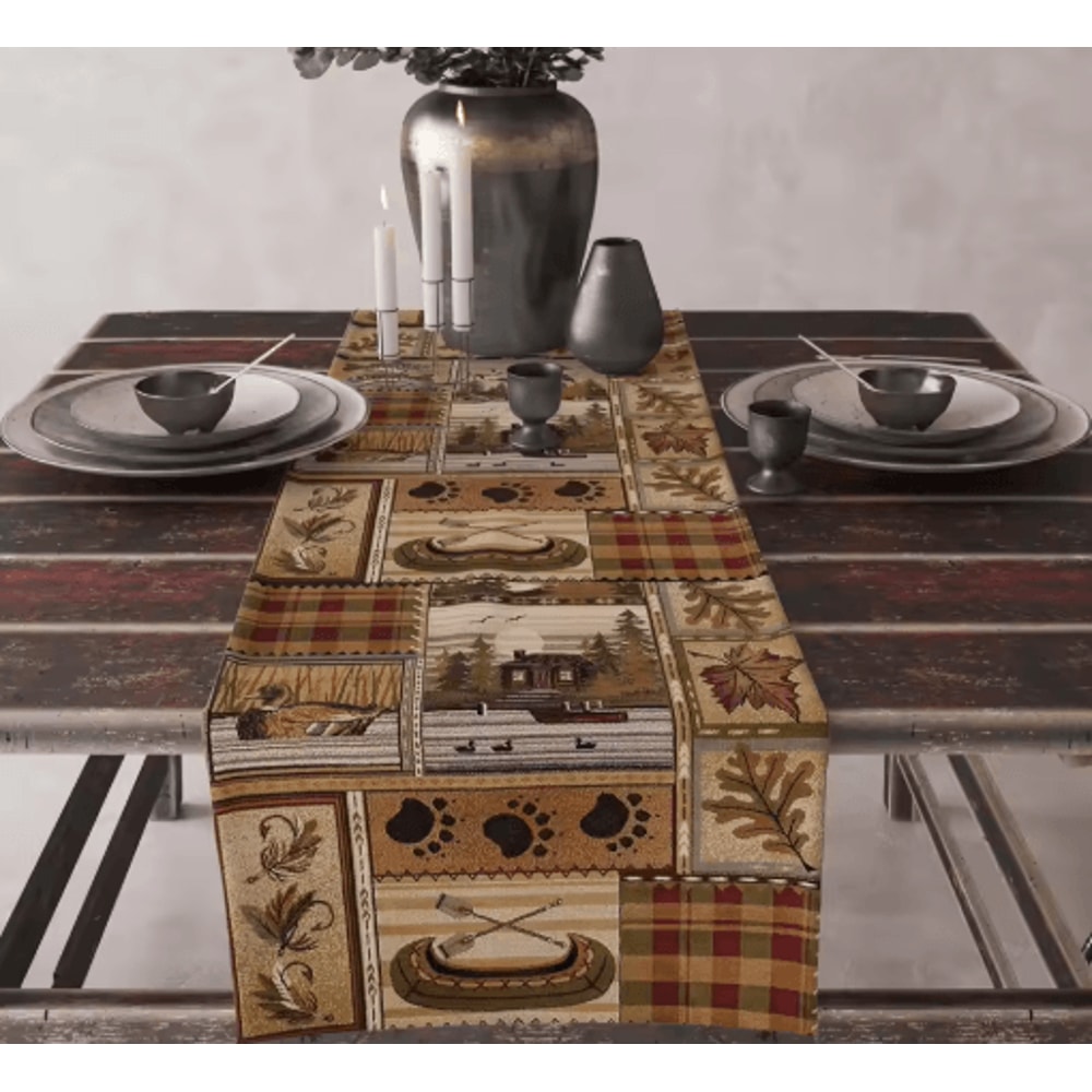 Aztec Boho Tribal Linen Table Runner Geometric Dining Table Decor 6