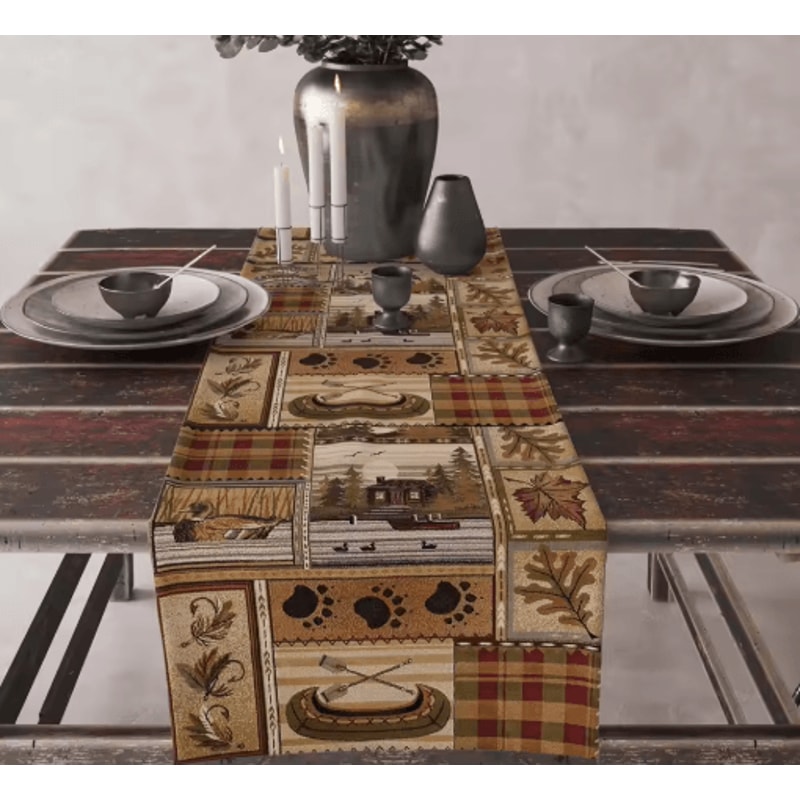 Aztec Boho Tribal Linen Table Runner Geometric Dining Table Decor 6