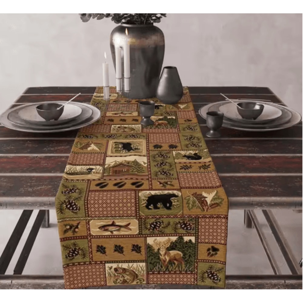 Aztec Boho Tribal Linen Table Runner Geometric Dining Table Decor 9