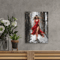Elegant Woman In Red Dress Framed Canvas Oil Painting Vibrant Portrait Wall Art 2