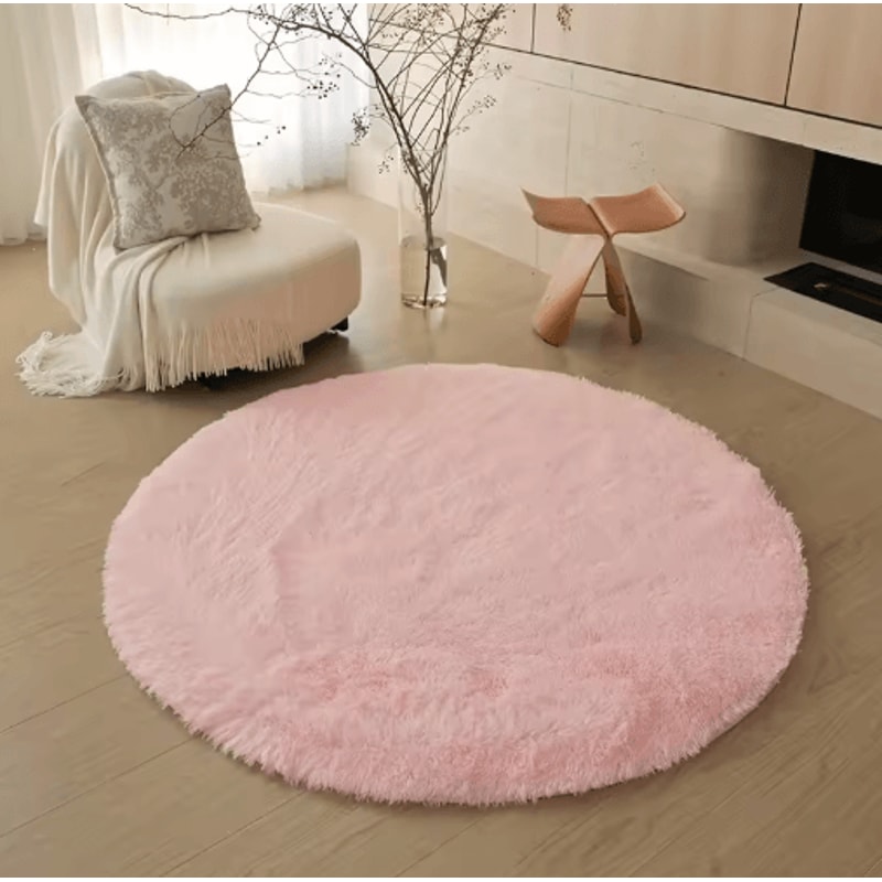 Soft Round Plush Rug For Kids Bedroom Fluffy Nursery Play Mat Carpet 10