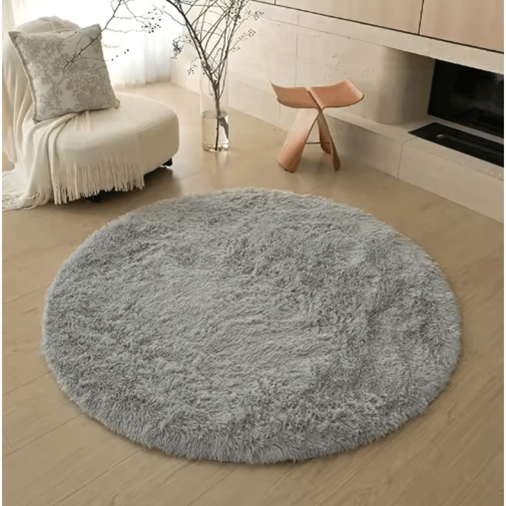 Soft Round Plush Rug For Kids Bedroom Fluffy Nursery Play Mat Carpet 11