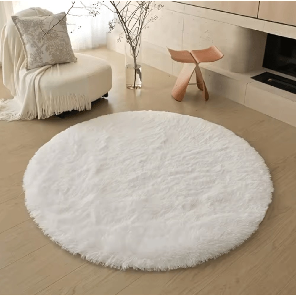 Soft Round Plush Rug For Kids Bedroom Fluffy Nursery Play Mat Carpet 12