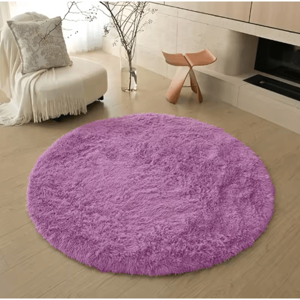 Soft Round Plush Rug For Kids Bedroom Fluffy Nursery Play Mat Carpet 13