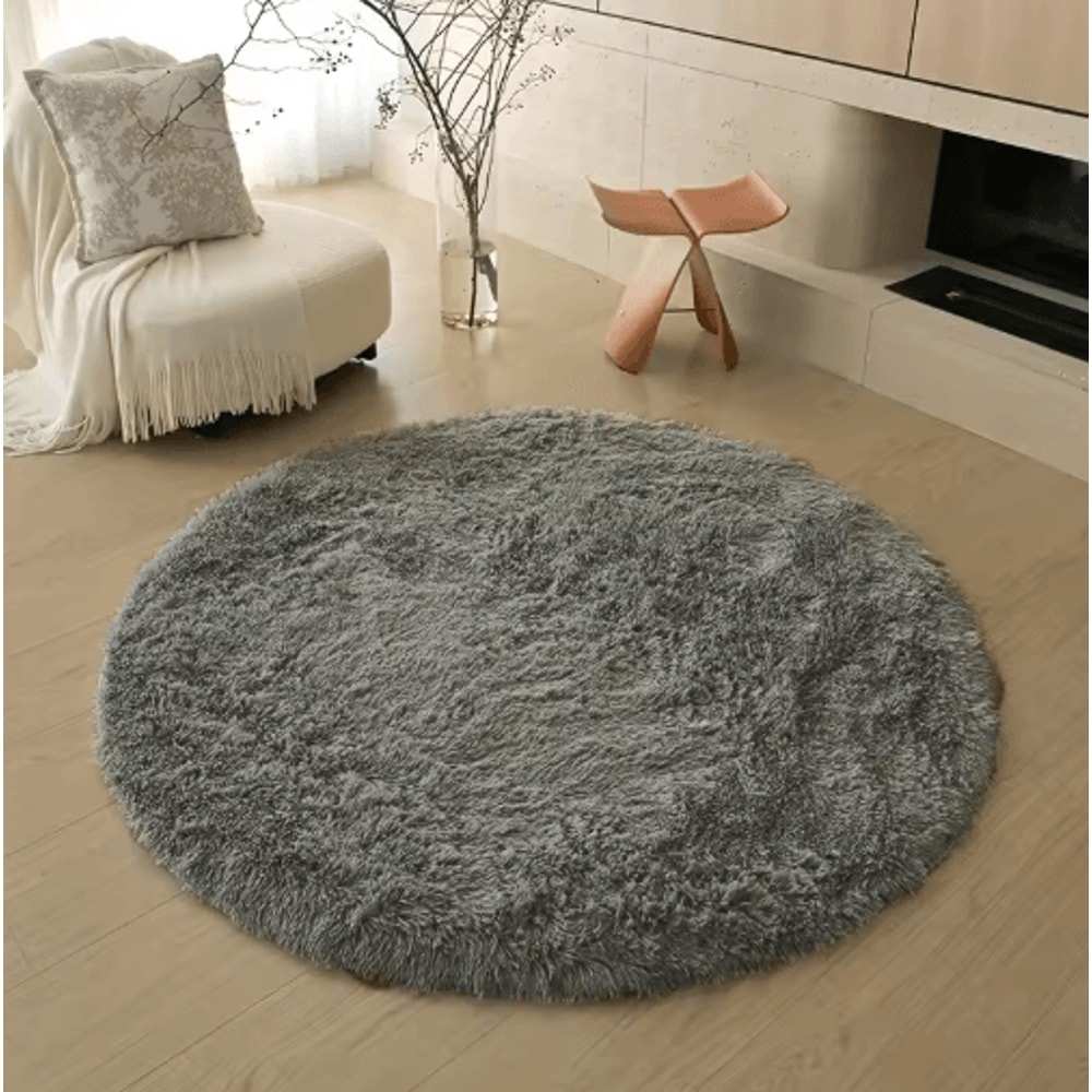 Soft Round Plush Rug For Kids Bedroom Fluffy Nursery Play Mat Carpet 7