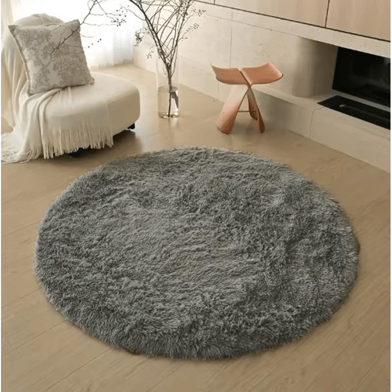 Soft Round Plush Rug For Kids Bedroom Fluffy Nursery Play Mat Carpet 7