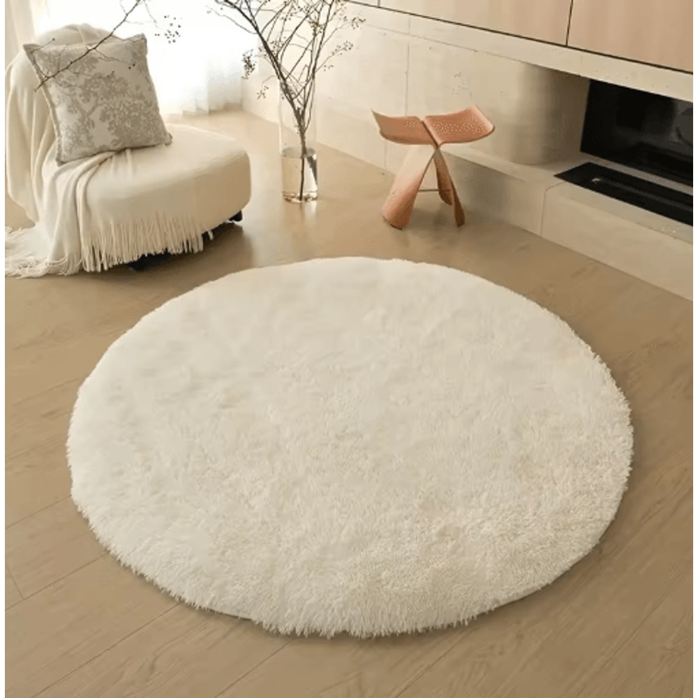 Soft Round Plush Rug For Kids Bedroom Fluffy Nursery Play Mat Carpet 9