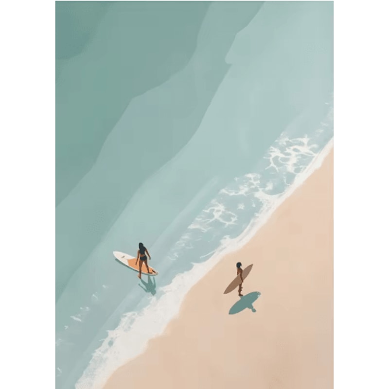 Summer Girl Pool Party Beach Canvas Wall Art Nordic OceanInspired Home Decor 3