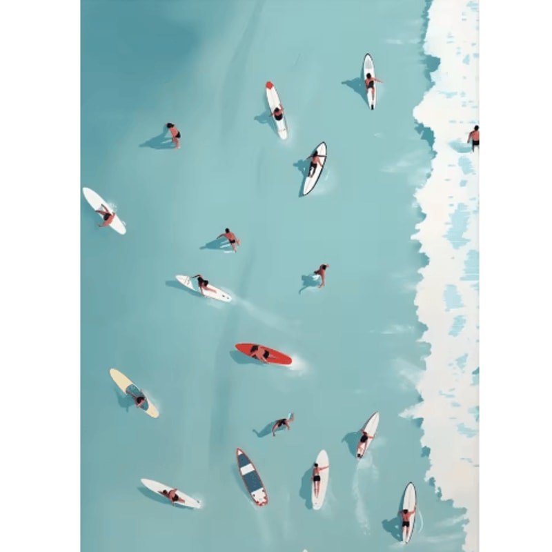 Summer Girl Pool Party Beach Canvas Wall Art Nordic OceanInspired Home Decor 4