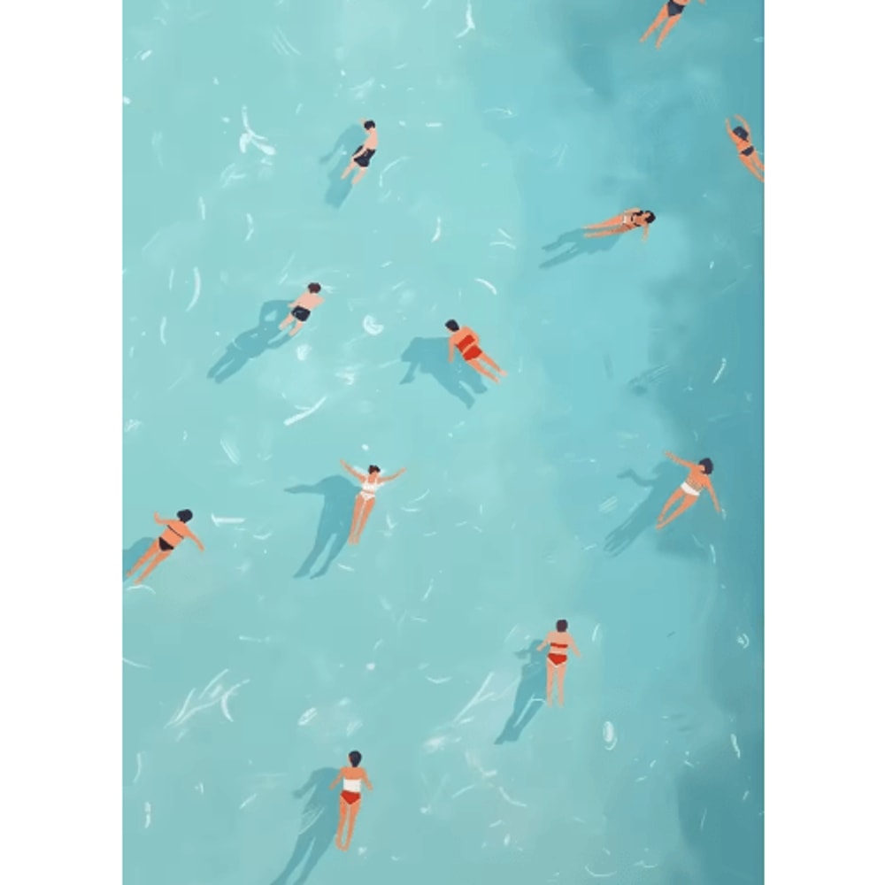 Summer Girl Pool Party Beach Canvas Wall Art Nordic OceanInspired Home Decor 5