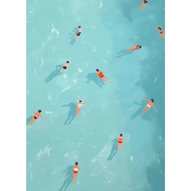 Summer Girl Pool Party Beach Canvas Wall Art Nordic OceanInspired Home Decor 5