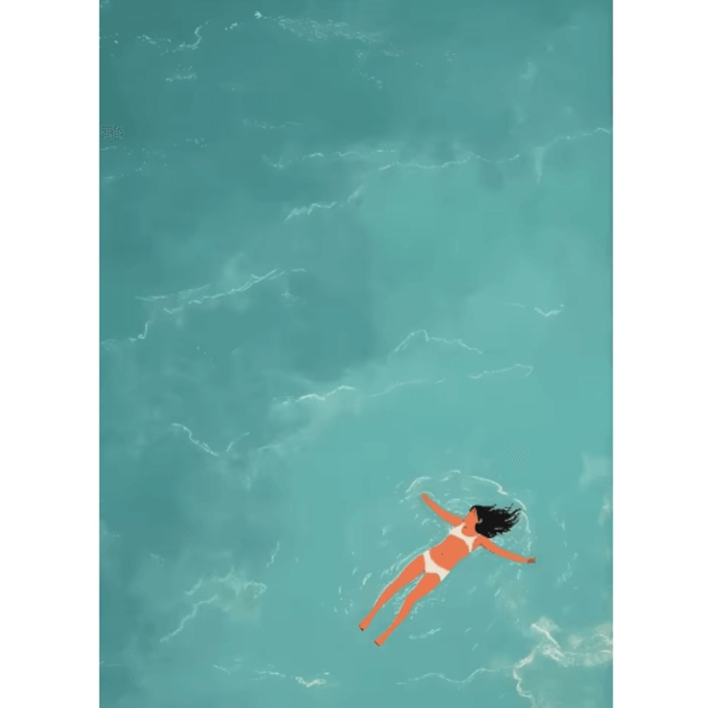 Summer Girl Pool Party Beach Canvas Wall Art Nordic OceanInspired Home Decor 7