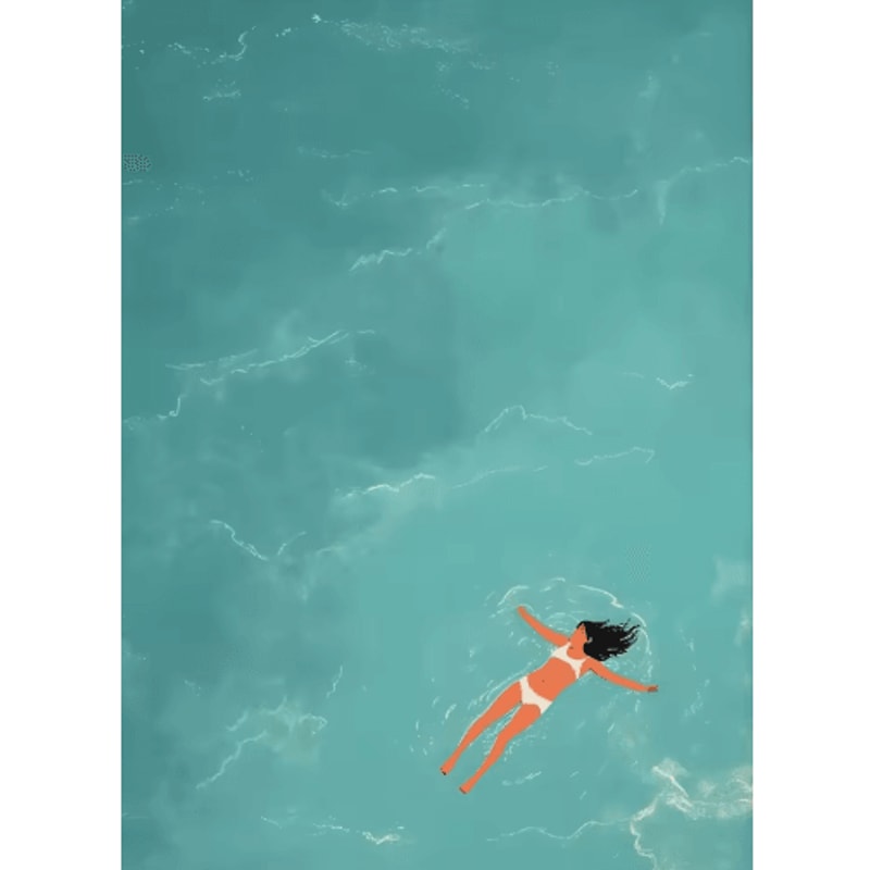 Summer Girl Pool Party Beach Canvas Wall Art Nordic OceanInspired Home Decor 7