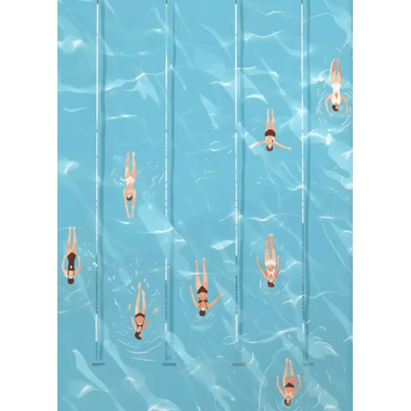 Summer Girl Pool Party Beach Canvas Wall Art Nordic OceanInspired Home Decor 8