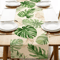 Tropical Palm Leaf Linen Table Runner Fresh Summer Greenery Dining Party Decor 1