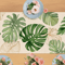 Tropical Palm Leaf Linen Table Runner Fresh Summer Greenery Dining Party Decor 3