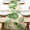 Tropical Palm Leaf Linen Table Runner Fresh Summer Greenery Dining Party Decor 0