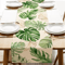 Tropical Palm Leaf Linen Table Runner Fresh Summer Greenery Dining Party Decor 0